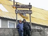 Ecuador Cotopaxi 02-08 Peter Ryan And Charlotte Ryan Outside Jose Ribas Refuge Phew. We Made it. Here are Peter Ryan and Charlotte Ryan in front of the Jos� Ribas Refuge (4800m).